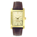 Bulova Men's Corporate Classic Gold Tone Watch W/ Leather Strap